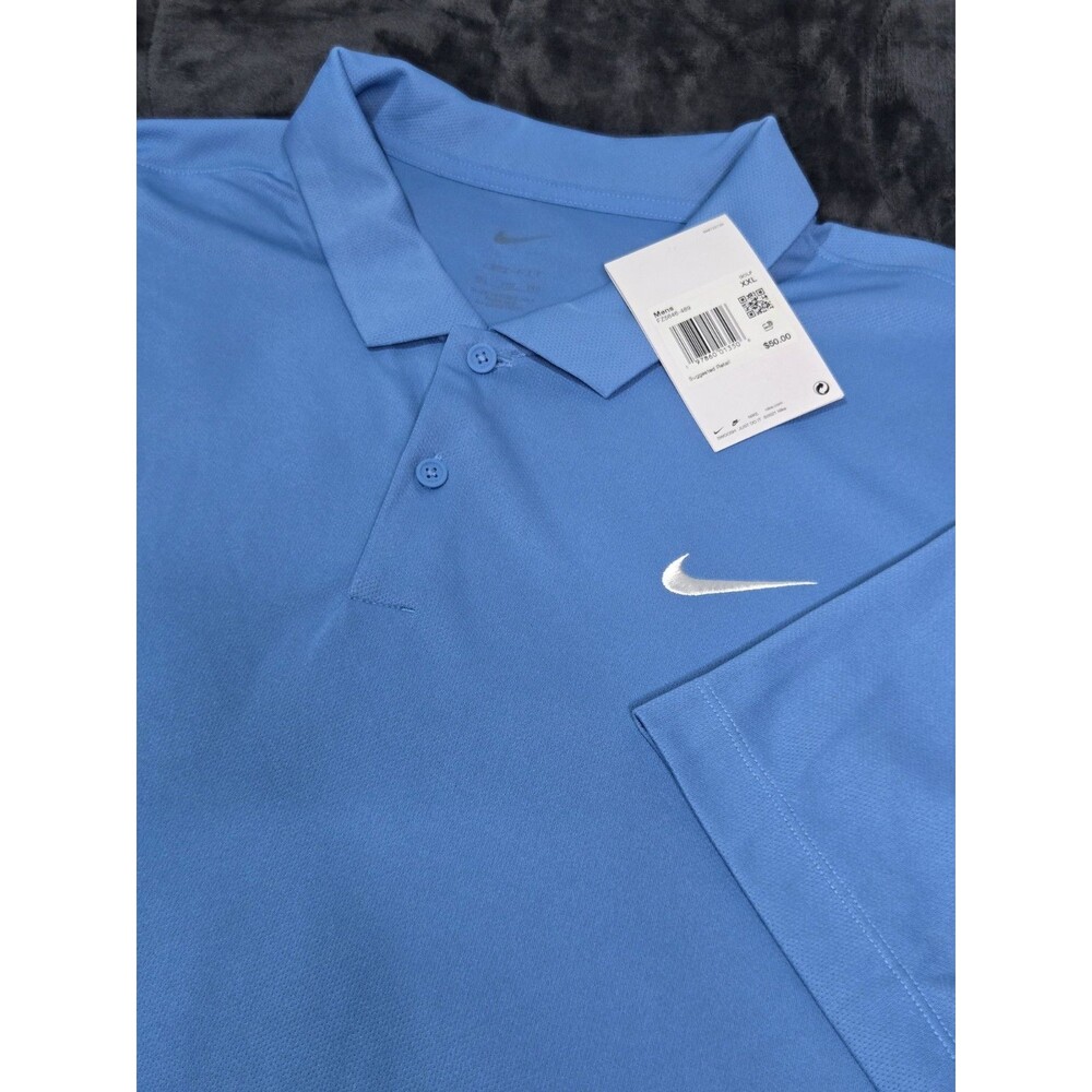 NEW Men's Nike Dri-FIT Tour Blue Golf Polo Shirt FZ5646-489-425 MSRP:$50